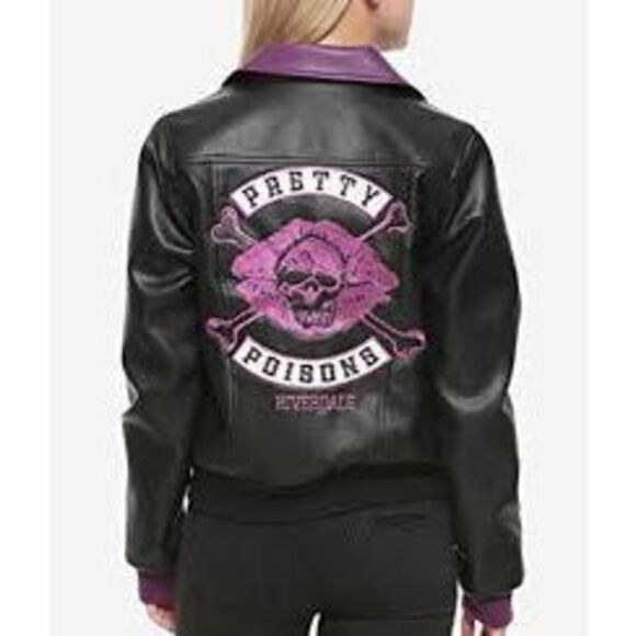 Hot Topic Jackets & Blazers - Riverdale Pretty Poisons black and purple faux leather jacket.